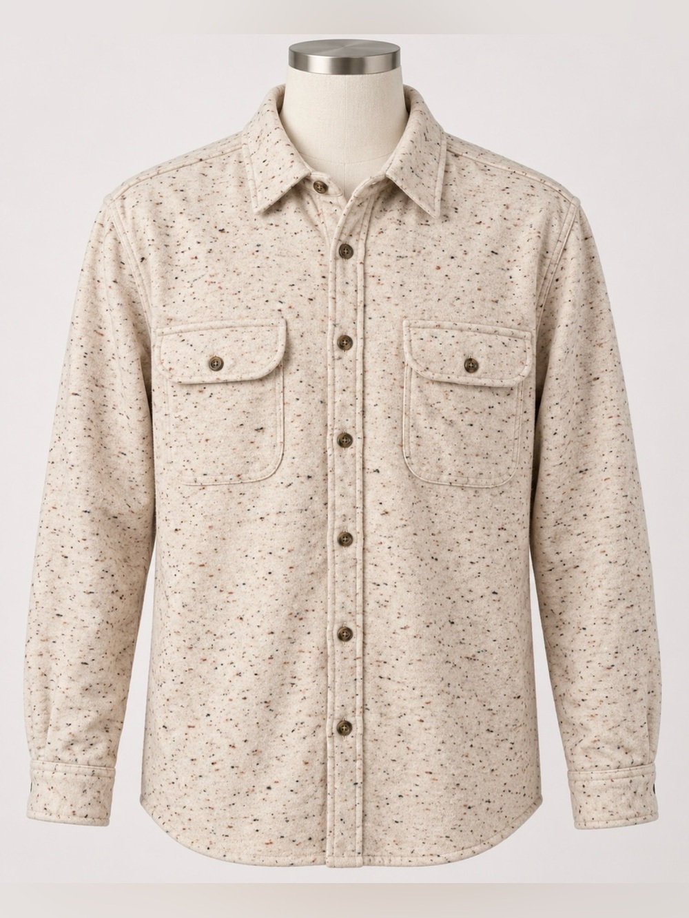 J.Crew Men’s XL Oatmeal Nep Wool Blend Shirt Jacket Shacket Button Front Utility - Picture 4 of 10